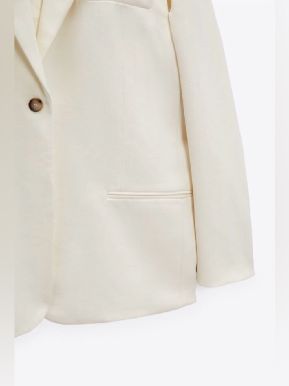 Zara Oyster White Cut-Out Blazer - Picture 5 of 7
